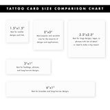 Flash Tattoos custom temporary tattoo size chart, metallic custom tattooo