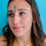 Cosmic Gems Variety Set' features 25 assorted temporary tattoo face gems