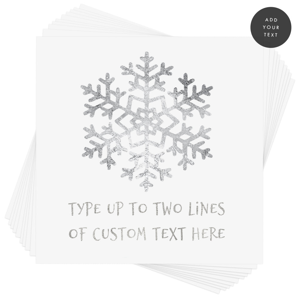 Design your own custom snowflake metallic temporary tattoo. Add two lines of custom text! @FlashTattoos