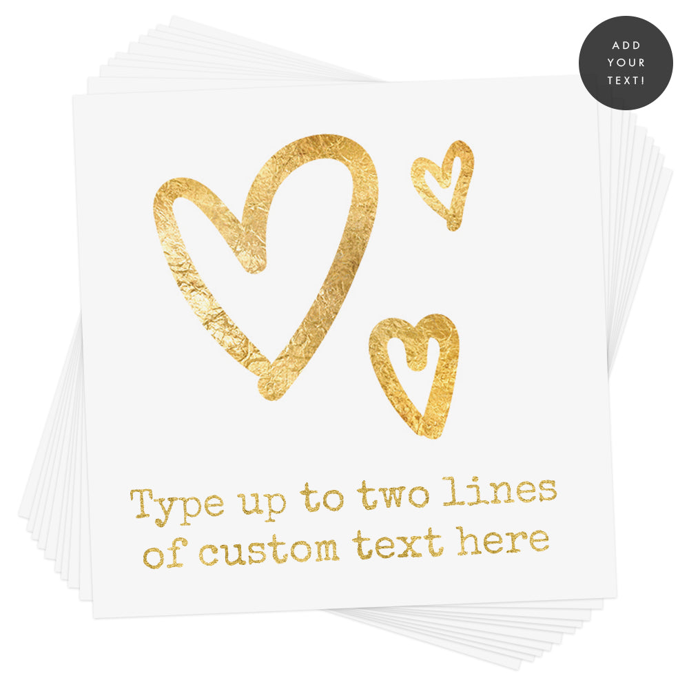 Create your custom Classic Hearts temporary tattoo in minutes by easily adding your personalized text in the font and color of your choice.