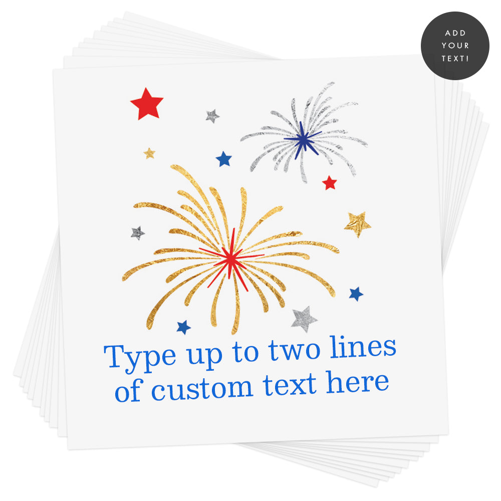 Create your custom Fireworks Personalized temporary tattoo in minutes by easily adding your personalized text in the font and color of your choice.