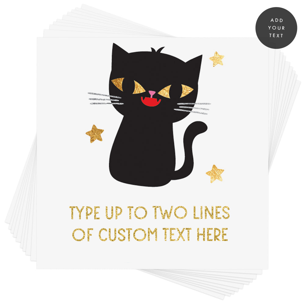 Design your own custom black cat Halloween Flash Tattoo design