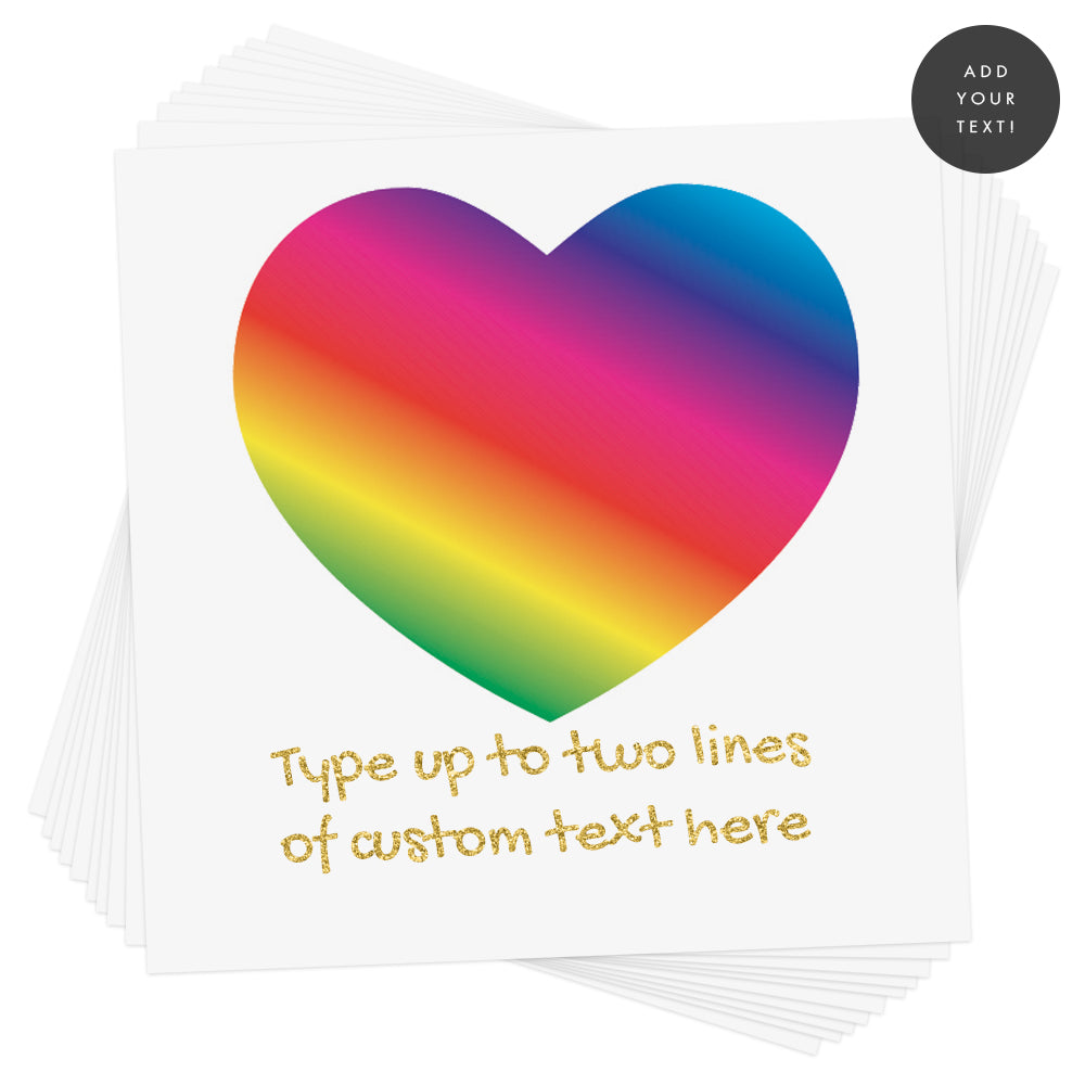 Create your custom colorful inspired Rainbow Gradient Personalized temporary tattoo in minutes by easily adding your personalized text in the font and color of your choice.