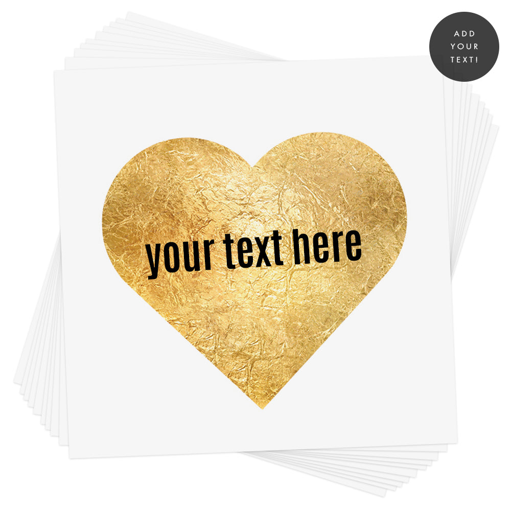 Create your custom Heart Initials Personalized temporary tattoo in minutes by easily adding your personalized text in the font and color of your choice.