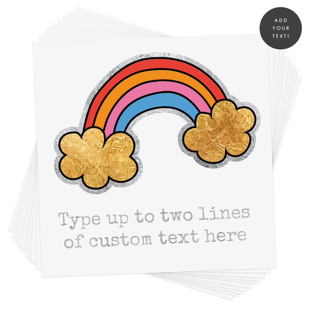 Create your custom colorful inspired Rainbow Doodle Personalized kids temporary tattoo in minutes by easily adding your personalized text in the font and color of your choice.