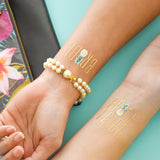 Bachelorette Pineapple Variety Set' from Flash Tattoos features 25 fun and festive tattoos for the ultimate bachelorette bling!