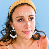 Metallic face temporary gold and silver star tattoos