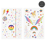FOREVER RAINBOW - a magical mix of metallics and rainbow temporary tattoo designs.