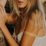 Adorn yourself in the delicate floral tattoos of the Isabella collection! Metallic gold temporary jewelry Flash Tattoos.
