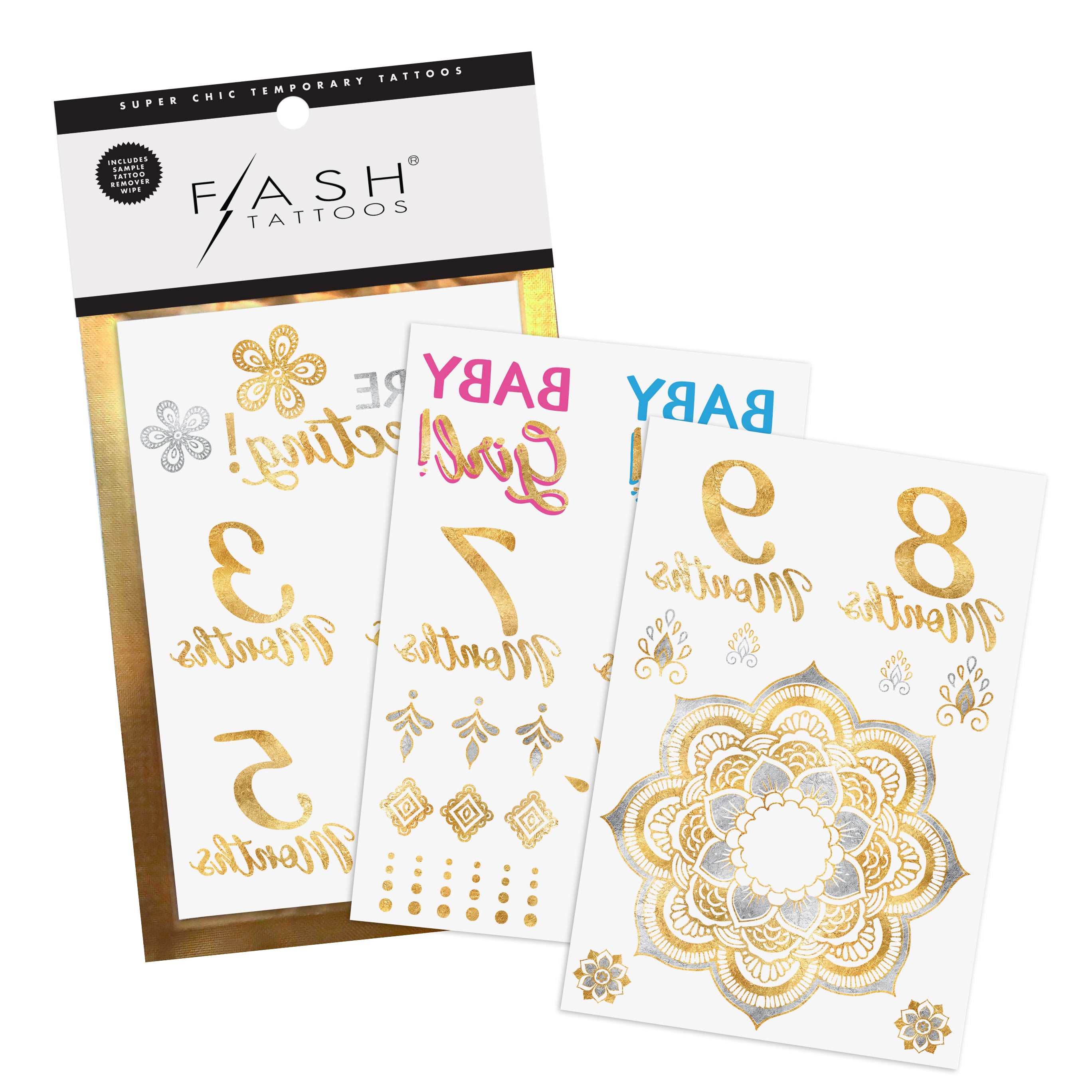 Mama Milestones Henna pack features over 27 different chic henna-inspired belly tattoos. @FlashTattoos #flashtat