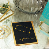 Gemini zodiac greeting card with metallic gold constellation Flash Tattoos – the perfect way to shine! #flashtat @FlashTattoos