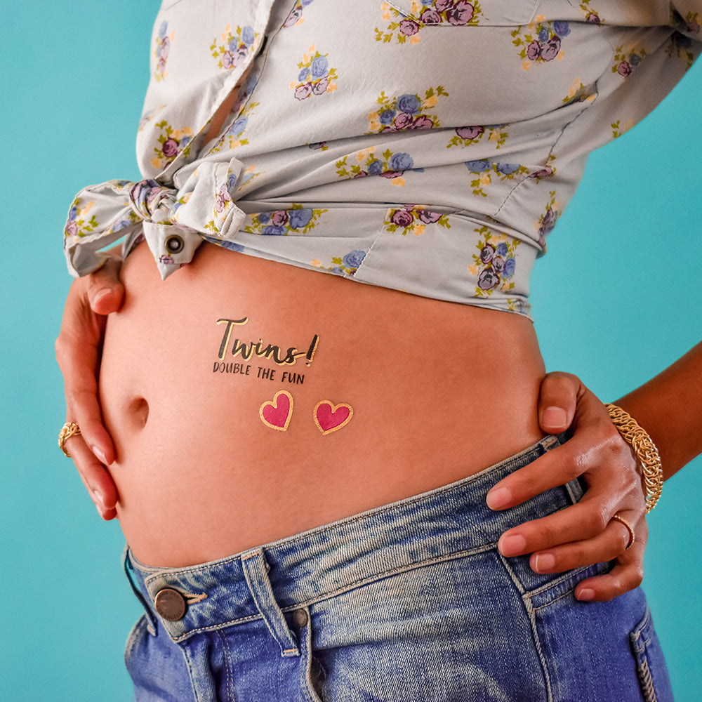Mama Milestones - Cute and fruity monthly Pregnancy Belly Tattoos by @FlashTattoos