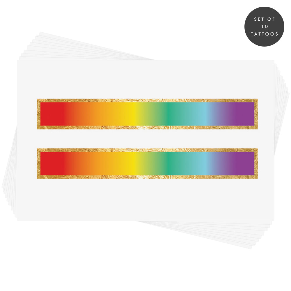 The 'Equality' tattoo set includes ten individual rainbow quality tattoos. Adorn yourself from head to two and spread the love! @FlashTattoos #FLASHTAT