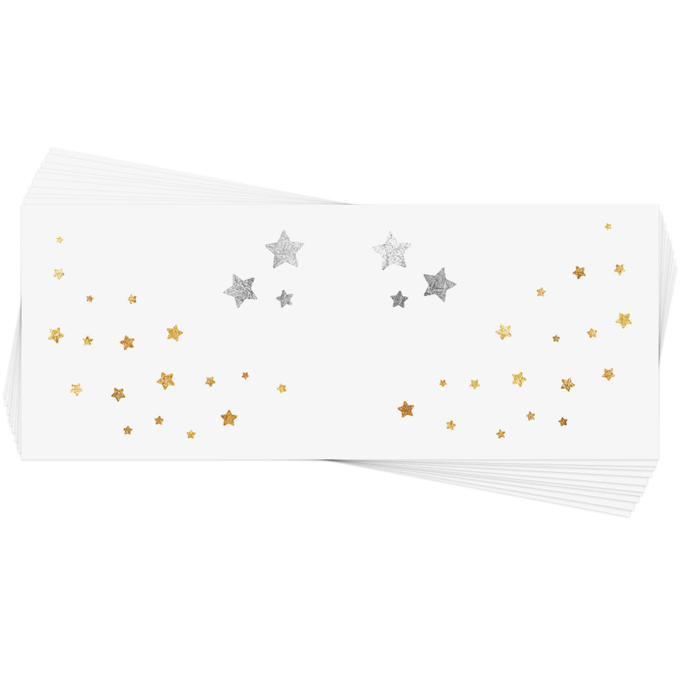 Dance the night away in 'STARRY FRECKLES'. Adorn your eyes for dazzling metallic festive sparkle and shine. @FlashTattoos #FLASHTAT