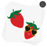 Set of 10 'Summer Strawberries' kids metallic temporary tattoos by @FlashTattoos #FLASHTAT