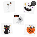 Cute N Spooky variety set featuring 25 pre-cut temporary tattoos and two free Flash Off tattoo remover wipes.