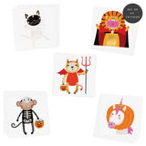 Flash Tattoos Spooky Animals variety set includes 25 assorted kids temporary Halloween tattoos. 
