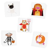 The Spooky Animals variety set features 25 assorted Halloween inspired kids temporary tattoos. The perfect costume accessory, party activity or trick or treat surprise! 