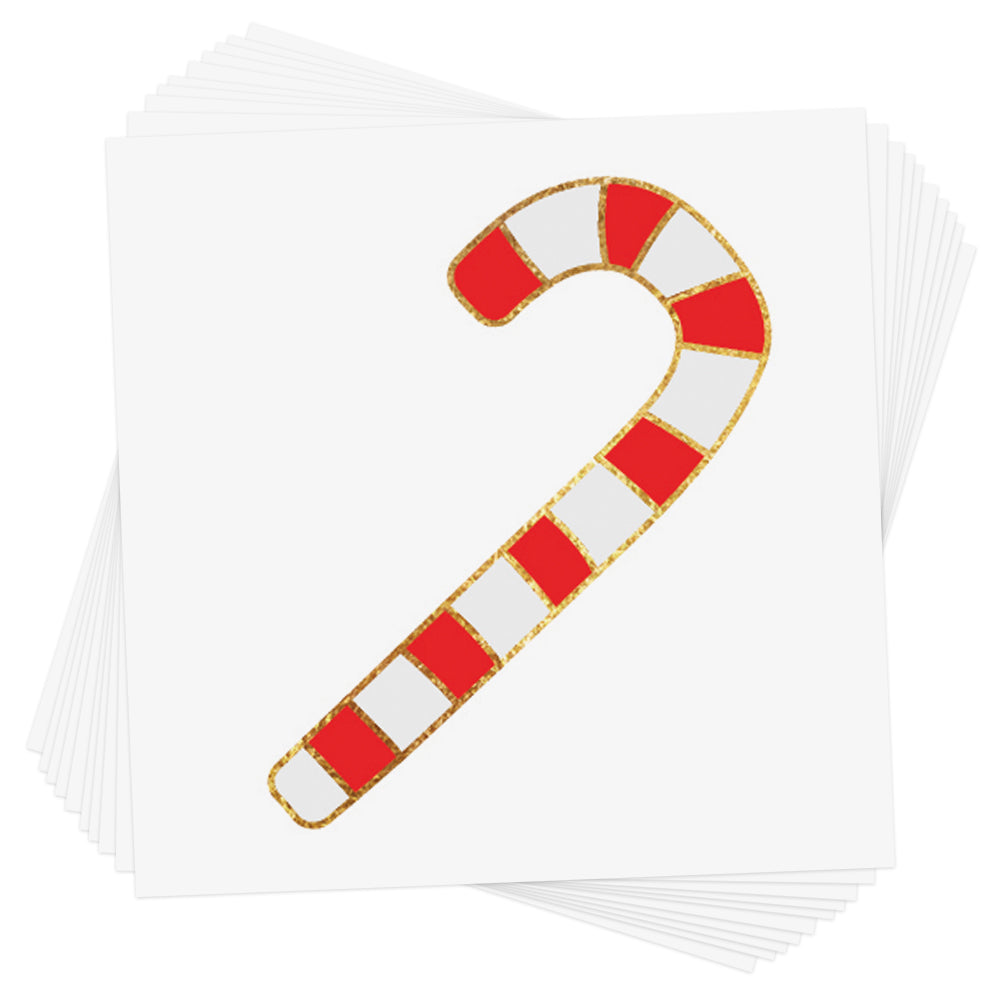 Holiday Candy Cane kids metallic temporary tattoo. The perfect holiday sparkle! @FlashTattoos