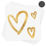CLASSIC HEARTS' set of ten metallic gold heart temporary tattoos.