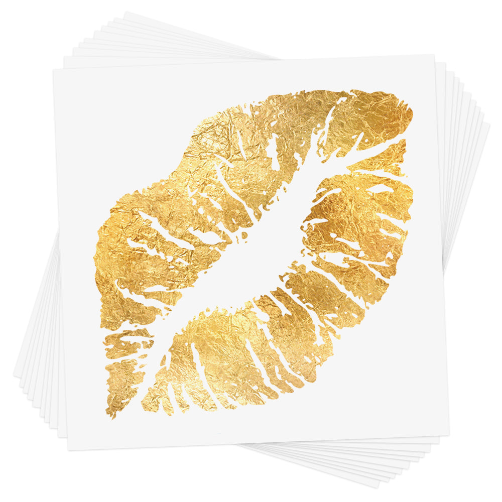 Love the Golden Kiss metallic gold party tats from Flash Tattoos! #FLASHTAT @FlashTattoos
