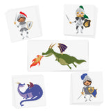 Sparkle in the magical 'KNIGHTS VARIETY SET' featuring 25 individual kids tattoos in five assorted designs.