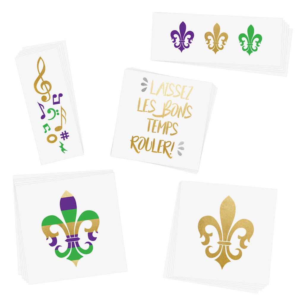 The Mardi Gras Variety Set has 25 parades, parties and to pass out to all your friends! @FlashTattoos #FLASHTAT