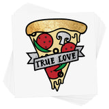 Show your love for pizza in the 'My True Love is Pizza' metallic kids party tat. @FlashTattoos #FUNTATS