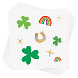 Shamrock Confetti green and metallic gold mini rainbow, horseshoe, shamrock and star temporary tattoos - the ultimate St. Patty's sparkle! @FlashTattoos