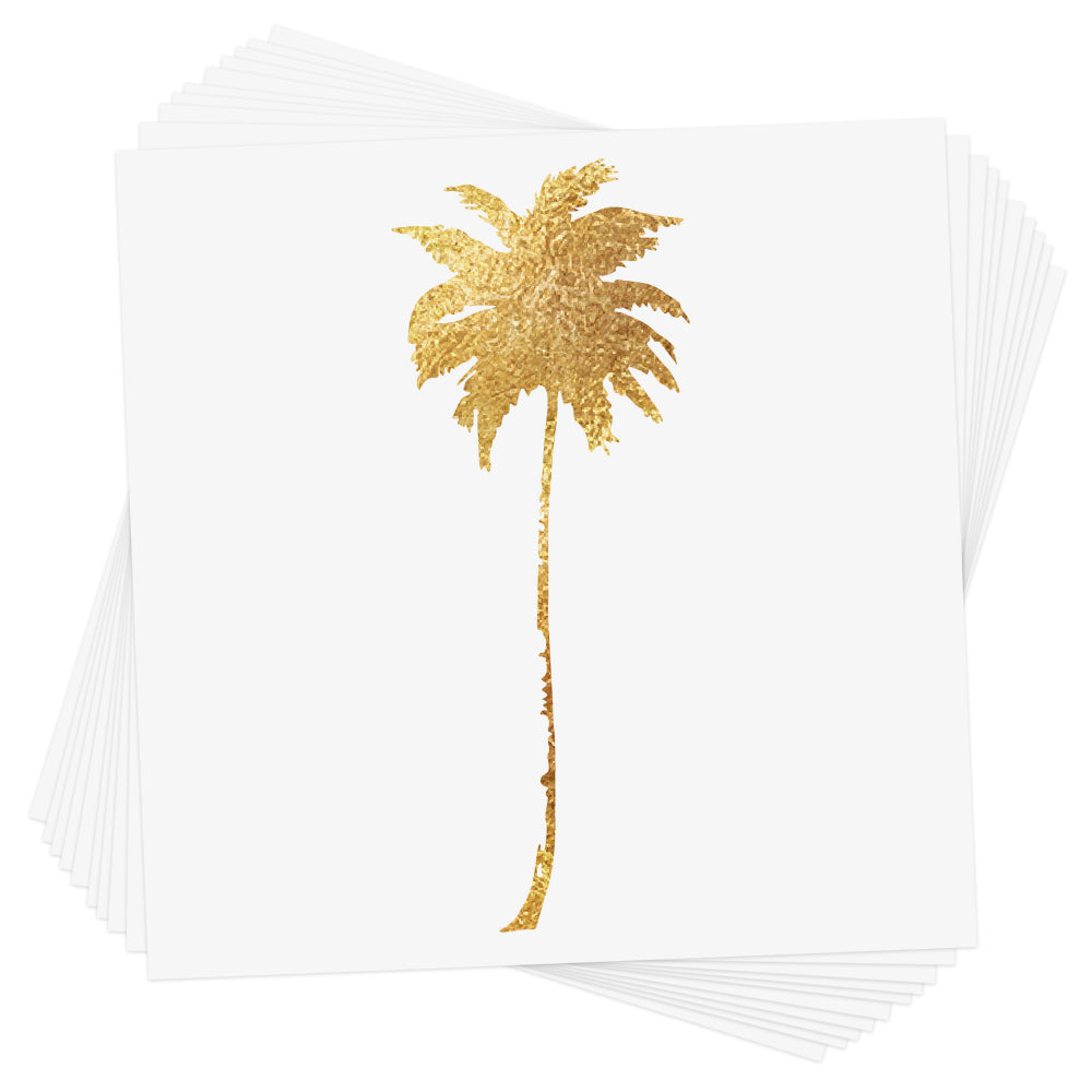 GOLDEN PALM metallic temporary tattoo perfect for the beach, pool days and vacations.