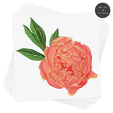 VINTAGE CORAL PEONY' set of ten metallic orange flower temporary tattoos. @FlashTattoos #FLASHTATS