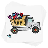 Loads of Love kids metallic temporary truck tattoo. The ultimate Valentine's Day sparkle!